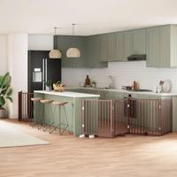 Hondenhek inklapbaar 8 panelen 640 cm populierenhout bruin - thumbnail