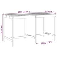 9-delige Tuinbarset massief grenenhout grijs - thumbnail