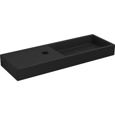 Fontein Clou Mini Wash Me 56x19x6cm Keramiek Mat Zwart (Met Kraangat Links) Fontein Clou Mini Wash Me 56x19x6cm Keramiek Mat Zwart (Met Kraangat Links)