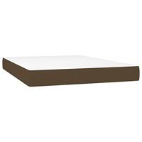 Boxspring met matras stof donkerbruin 140x200 cm - thumbnail