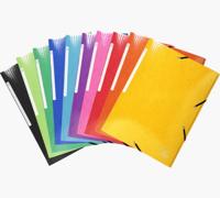 Exacompta Iderama elastomap met 3 kleppen, met rugetiket, geassorteerde kleuren - thumbnail