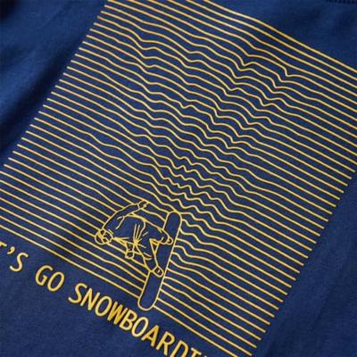 Kindershirt met lange mouwen snowboardprint 116 marineblauw - thumbnail