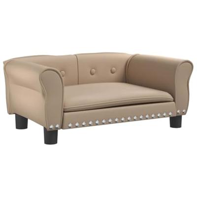 vidaXL Hondenmand 70x45x30 cm kunstleer cappuccinokleurig, hondenbank, hondenbed, dierenmand, huisdierenbank, huisdierenmand, dierenbed, huisdierenbed