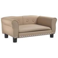 vidaXL Hondenmand 70x45x30 cm kunstleer cappuccinokleurig, hondenbank, hondenbed, dierenmand, huisdierenbank, huisdierenmand, dierenbed, huisdierenbed - thumbnail