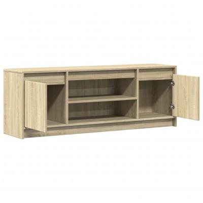 Tv-meubel met LED 139,5x34x50 cm bewerkt hout sonoma eikenkleur