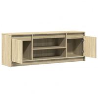 Tv-meubel met LED 139,5x34x50 cm bewerkt hout sonoma eikenkleur - thumbnail