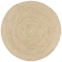 VidaXL Vloerkleed handgemaakt met spiraal ontwerp 150 cm jute wit - thumbnail