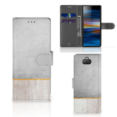 Sony Xperia 10 | Book Style Case | Wood Concrete