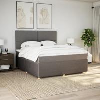 Boxspring met matras stof taupe 180x200 cm - thumbnail