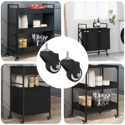 VidaXL Zwenkwiel 2 pcs zwart 40,4 x 40,4 x 19,7 mm ijs en nylon