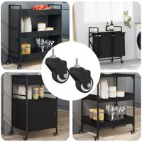 VidaXL Zwenkwiel 2 pcs zwart 40,4 x 40,4 x 19,7 mm ijs en nylon - thumbnail