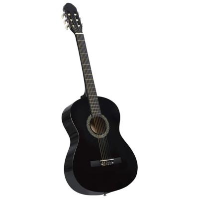 VidaXL Gitaar klassiek beginner 4/4 39" lindenhout zwart
