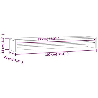 VidaXL Monitorstandaard 100x24x13 cm bewerkt hout betongrijs - thumbnail