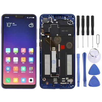 LCD-scherm en digitizer volledige montage met frame voor Xiaomi Mi 8 Lite (blauw)