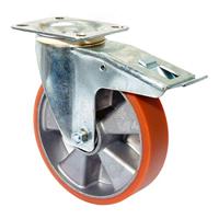 BS Rollen Zwenkwiel met totaalklem | wiel-d. 160 mm draagvermogen 300 kg | met schroefplaat kogellager | gietwerk polyurethaan-wielband | 1 stuk - - thumbnail