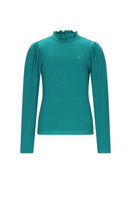 NoNo winter jersey t-shirt meisjes - groen - Koss - rib, ecovero