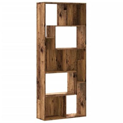 Boekenkast 67x24x161 cm bewerkt hout oud houtkleurig