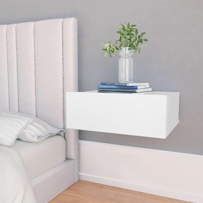 VidaXL Nachtkastjes 2 st zwevend 40x30x15 cm bewerkt hout wit