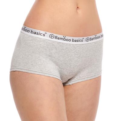 2-pak Hipsters dames - Iris - Bamboe dames short zwart - Hipster ondergoed dames - Elastische band - S - Grijs