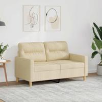 Tweezitsbank 120 cm stof crèmekleurig - thumbnail