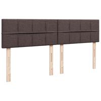 Boxspring met matras stof donkerbruin 200x200 cm - thumbnail