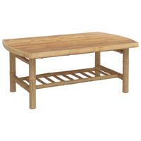 4-delige Loungeset met kussens bamboe crèmewit - thumbnail