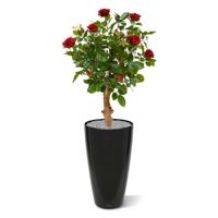 Kunstroos op stam 75cm - rood - thumbnail