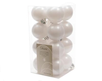 16 Kerstballen plastic mat 40mm winterwit KSD - Ksd 16 Kerstballen plastic mat 40mm winterwit KSD - Ksd
