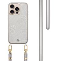 iPhone 16 Pro hoesje met grijs koord - Abstract waves - thumbnail