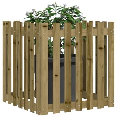 VidaXL Plantenbak met hekontwerp 70x70x70 cm geïmpregneerd grenenhout VidaXL Plantenbak met hekontwerp 70x70x70 cm geïmpregneerd grenenhout