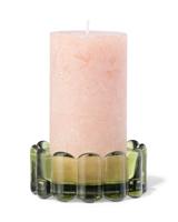 HEMA Kaarsonderzetter ⌀10cm glas ribbel groen (groen) - thumbnail