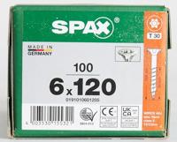 SPAX 880910190060120 R 88091 Senkkopf/T-STAR TG Verzonken houtschroef 6 mm 120 mm T-STAR plus Staal WIROX 100 stuk(s) - thumbnail