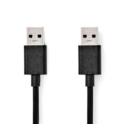 Nedis USB-Kabel | USB 3.2 Gen 1 | USB-A Male | USB-A Male | 5 Gbps | Vernikkeld | 1.00 m | Rond | PVC | Zwart | Doos - CCGB61000BK10