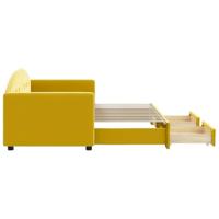 Slaapbank met onderschuifbed en lades 80x200 cm fluweel geel - thumbnail