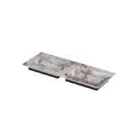 INK Post Wastafel keramische slab envelop bak dubbel 2 kraangaten 120x45x1 Island glossy - thumbnail