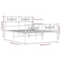 Bedframe met hoofd- en voeteneinde metaal zwart 140x190 cm - thumbnail