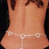 Vintage hart taille ketting sexy Strass riemen lengte: 120cm - thumbnail