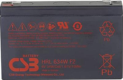 CSB Battery HRL 634W high-rate longlife Loodaccu 6 V 8.4 Ah Loodvlies (AGM) (b x h x d) 151 x 99 x 34 mm Kabelschoen 6.35 mm Onderhoudsvrij, Geringe CSB Battery HRL 634W high-rate longlife Loodaccu 6 V 8.4 Ah Loodvlies (AGM) (b x h x d) 151 x 99 x 34 mm Kabelschoen 6.35 mm Onderhoudsvrij, Geringe