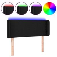 Hoofdbord LED 93x16x78/88 cm stof zwart - thumbnail