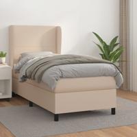 Boxspring met matras kunstleer cappuccinokleurig 80x200 cm - thumbnail