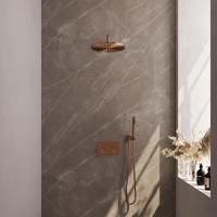 Brauer Copper Edition Thermostatische Regendoucheset Inbouw - Hoofddouche 30 cm - Gebogen Wandarm - Met Drukknoppen - Handdouche Staaf - Doucheslang - Wandaansluitbocht - thumbnail