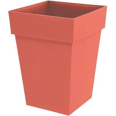 Vierkante, middelgrote bloempot - EDA - Toscane - 40 cm - 51 L - 39 x 39 x H 53 cm - Terracotta Oranje