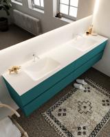 Mondiaz Vica 200cm badmeubel smag 4 lades wastafel Cloud dubbel met 2 kraangaten - thumbnail