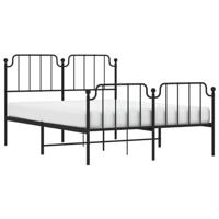 Bedframe met hoofd- en voeteneindemetaal zwart 140x190 cm - thumbnail