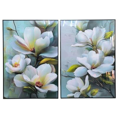 Schilderij Home ESPRIT Wit Groen Shabby Chic 70 x 3,5 x 100 cm (2 Stuks)