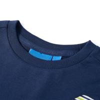 Kindershirt met lange mouwen vliegtuigprint 92 marineblauw - thumbnail