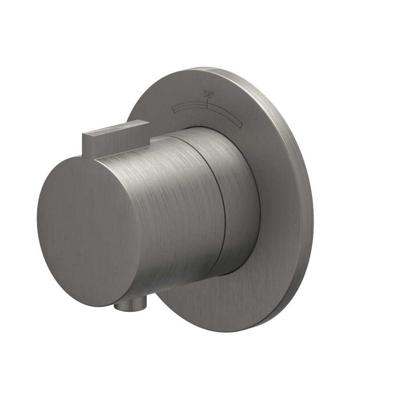 Afbouwdeel IVY Pact Inbouwthermostaat Symmetry Met Rond Rozet Geborsteld Metal Black PVD IVY