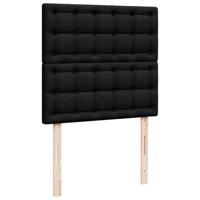 Boxspring met matras stof zwart 140x200 cm - thumbnail