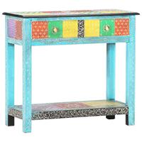 Wandtafel handgeschilderd 80x35x75 cm massief mangohout - thumbnail