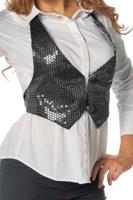 Paillettenvestje, zwart - thumbnail